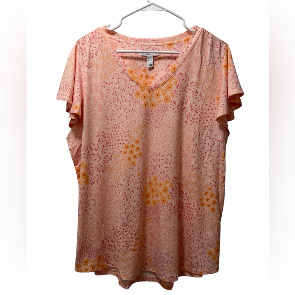 Isaac Mizrahi Floral V-Neck Blouse